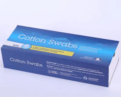 High Strength Cotton Swab Plastic Ear Cotton Swab in Paper Carton for Medical Supply