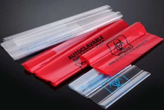Labware Autoclave Bags for Biohazard Waste, Transparent, Red, Yellow Color