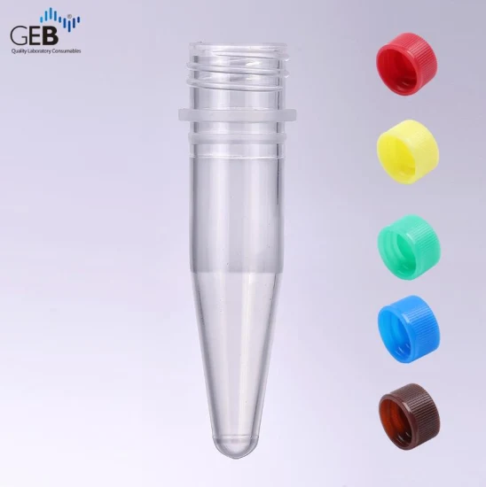GEB Blue 1.5ml PP Conical Screw Cap Tubes 150ul Polypropylene Disposable Laboratory Medical Biology Consumables Labware OEM Manufacturer Factory Lab Plastics